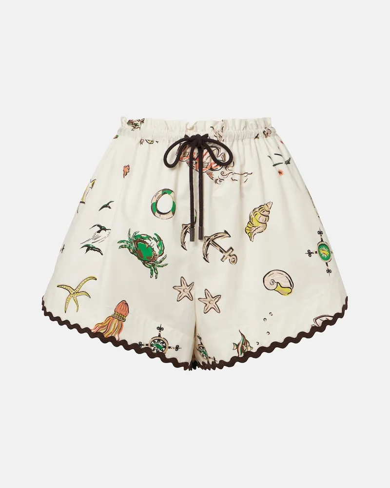 ALEMAIS Alémais Bedruckte Shorts aus Baumwolle Beige