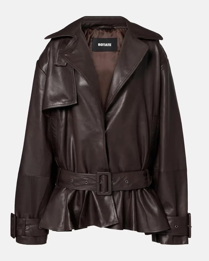 ROTATE Birger Christensen Lederjacke Braun