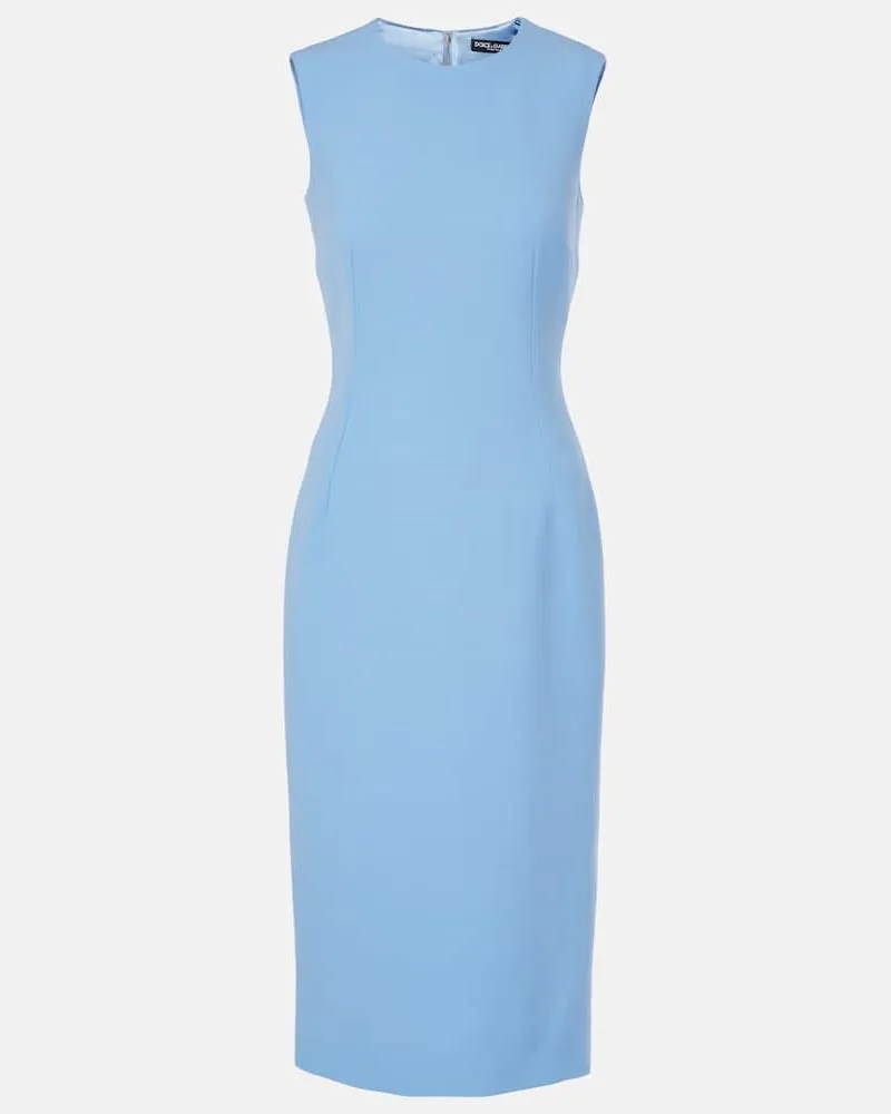 Dolce & Gabbana Midikleid aus Schurwolle Blau