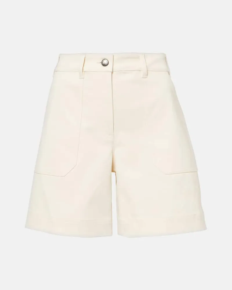 Moncler Shorts aus Baumwoll-Gabardine Weiß