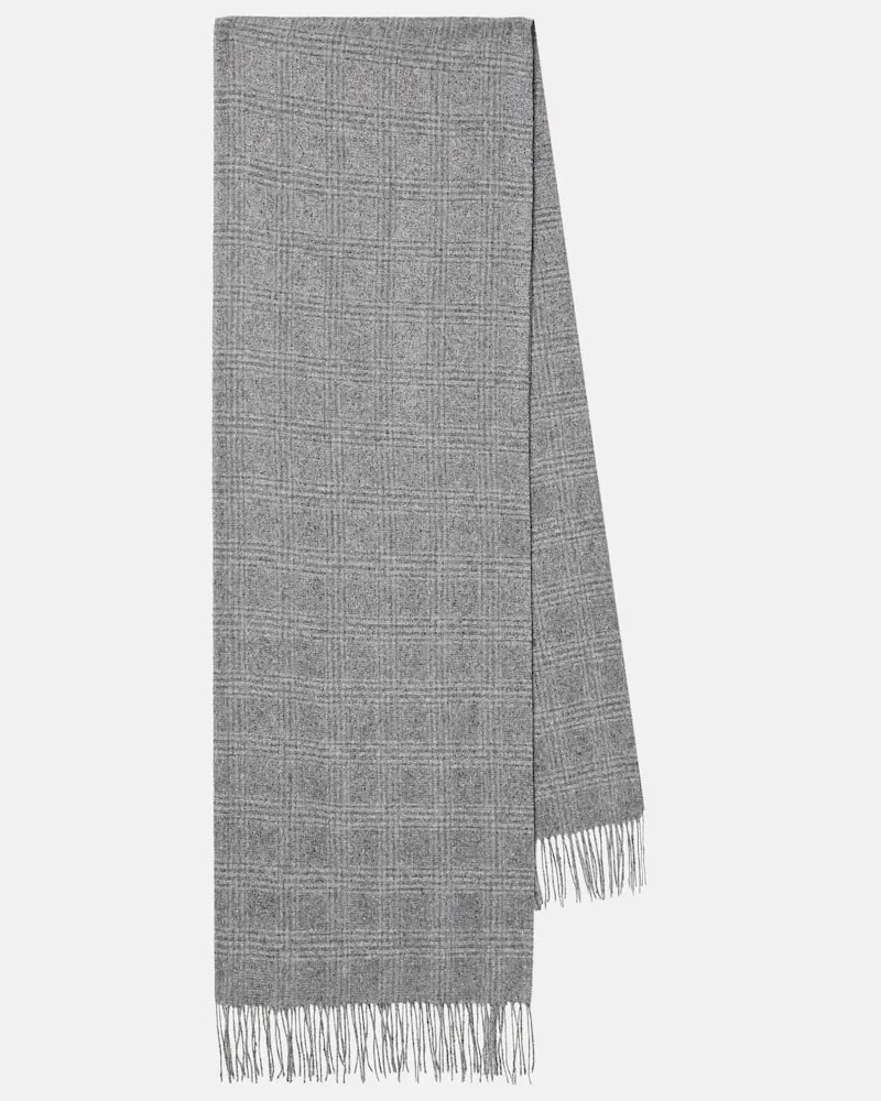 Brunello Cucinelli Schal aus Seide und Wolle Grau