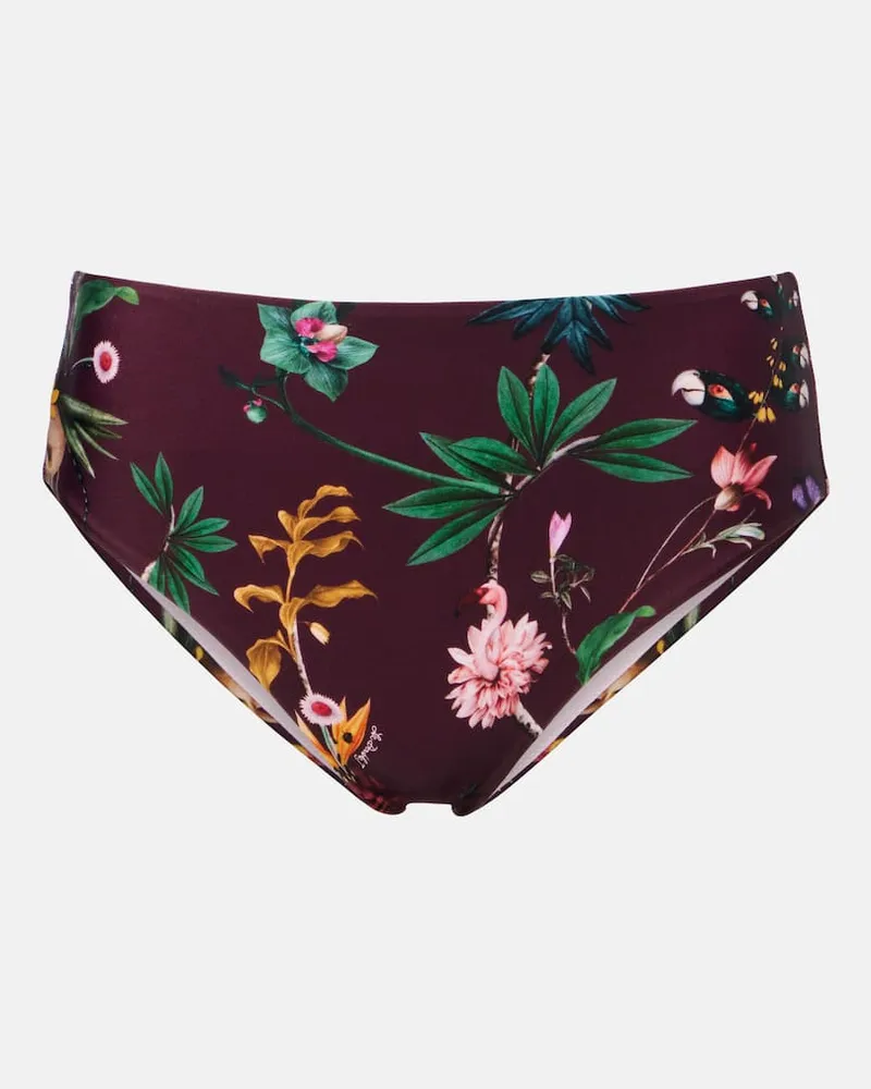 La DoubleJ Bedrucktes Bikini-Höschen Boy Brief Burgund