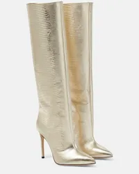 Paris Texas Stiefel aus Metallic-Leder Silber