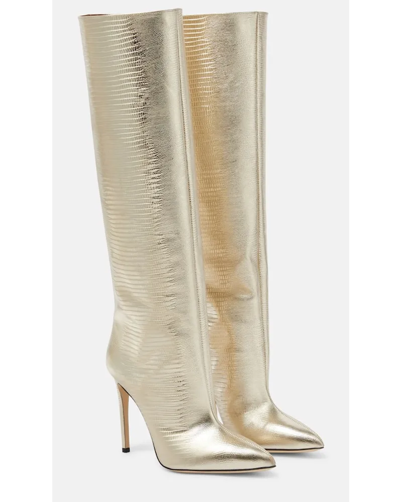 Paris Texas Stiefel aus Metallic-Leder Silber