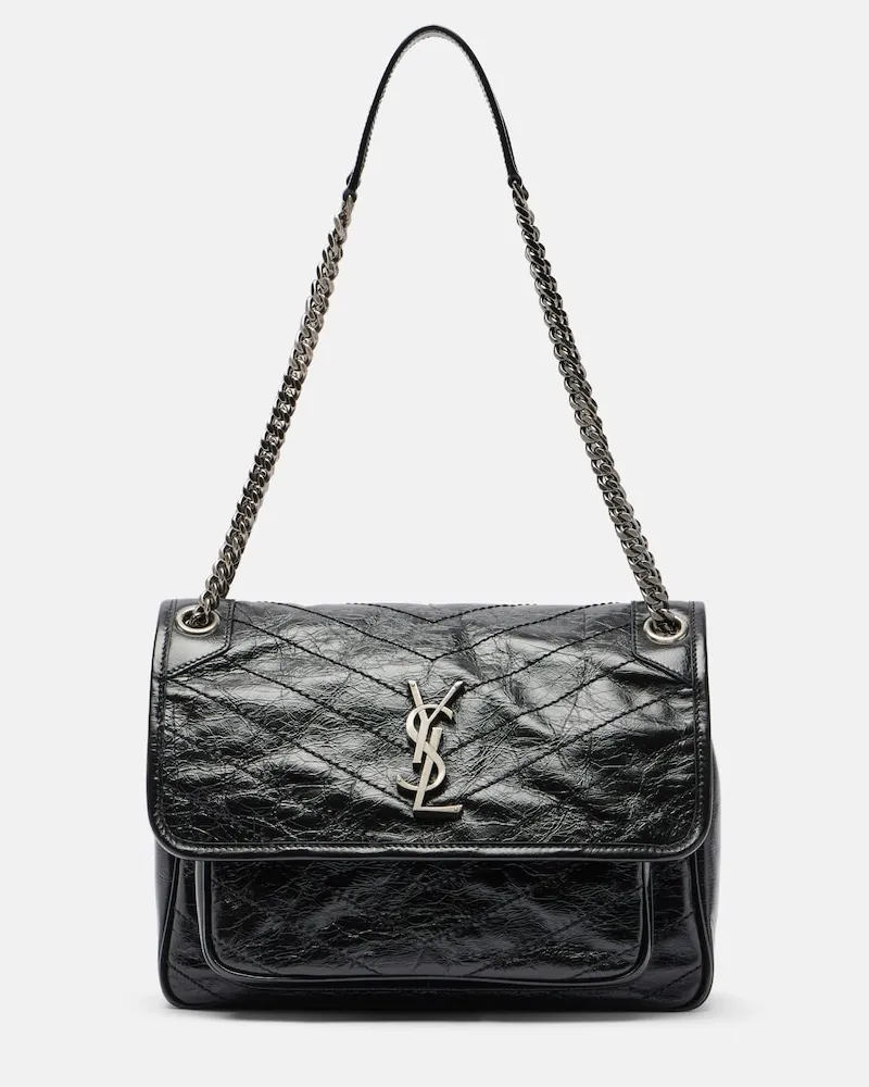 Saint Laurent Schultertasche Niki Medium aus Leder Schwarz