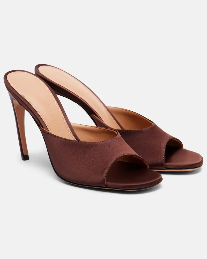 ATTICO Pantoletten Betta 95 aus Satin Braun