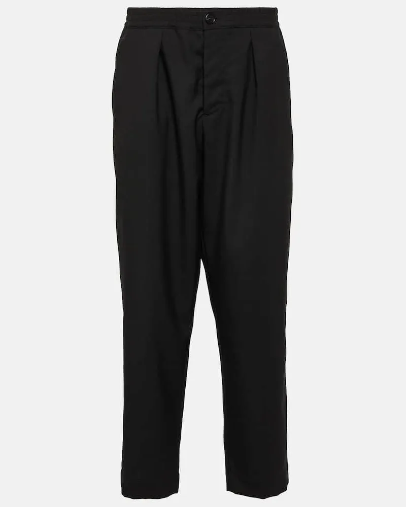 Marni Gerade Hose aus Schurwolle Schwarz