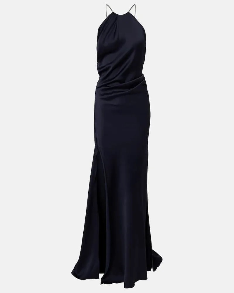 Victoria Beckham Robe aus Satin Blau