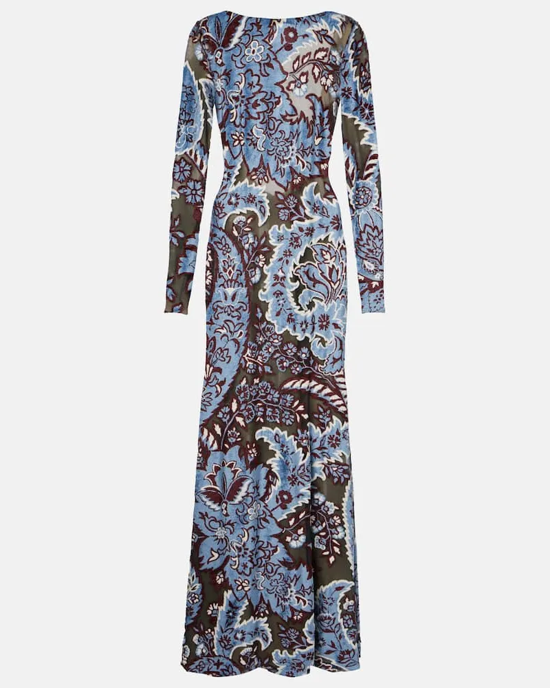 Etro Maxikleid aus Jersey Multicolor