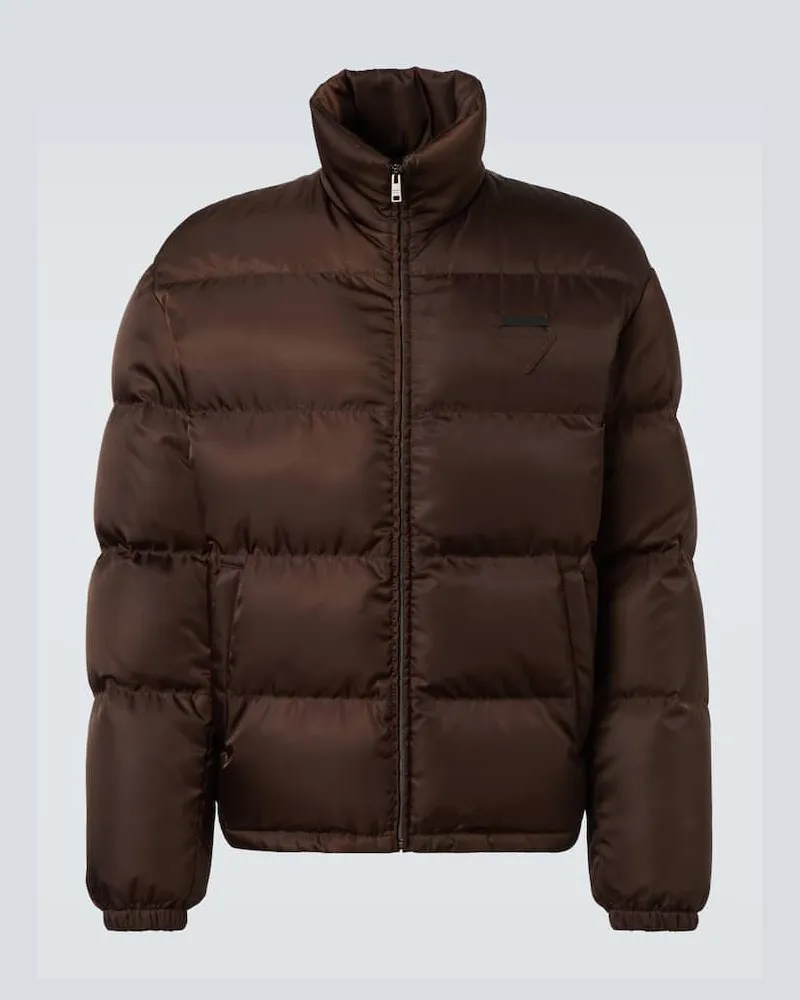 Prada Daunenjacke aus Re-Nylon Braun