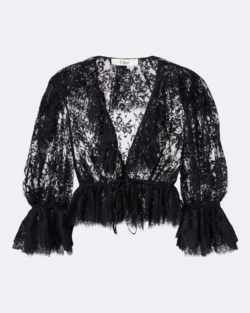 Chloé Chloé Bluse aus Spitze Schwarz