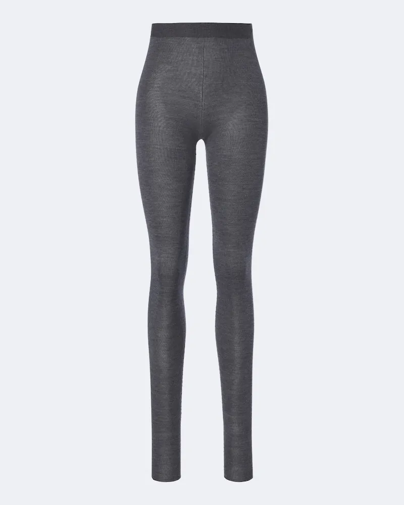 Bottega Veneta Leggings aus Wolle Grau