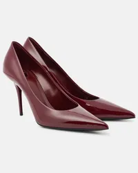 Saint Laurent Pumps aus Lackleder Burgund