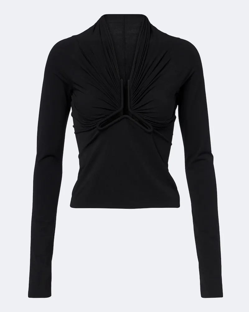 Rick Owens Top Allanah aus Jersey Schwarz
