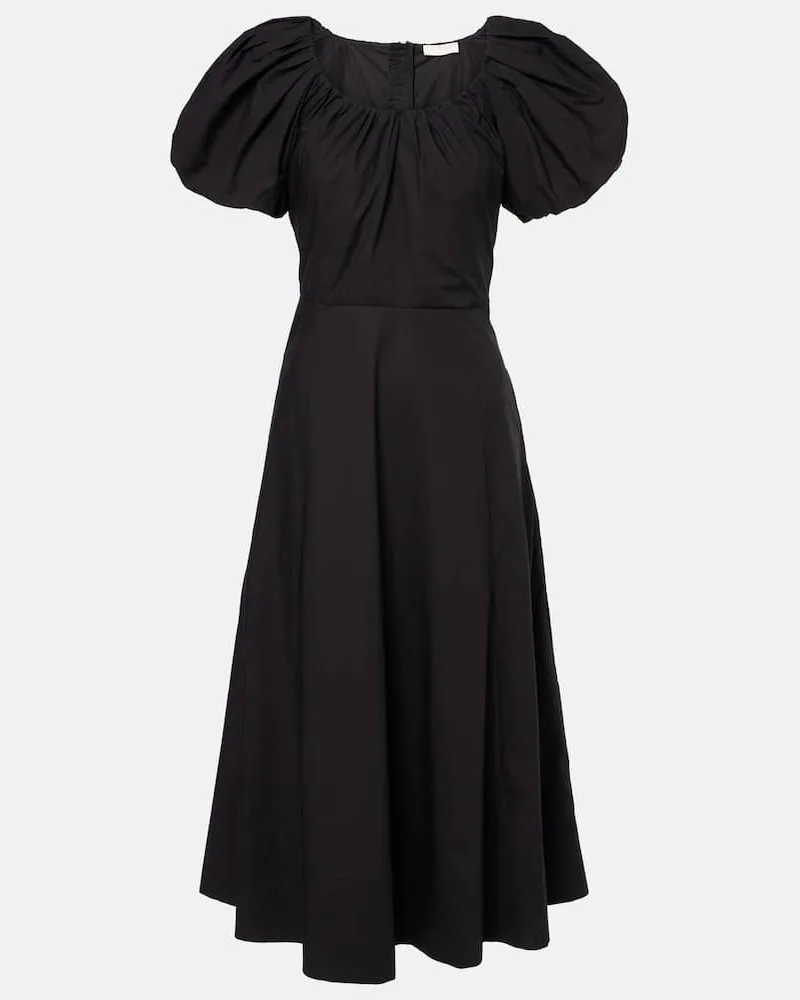 Ulla Johnson Midikleid Imara aus Baumwolle Schwarz