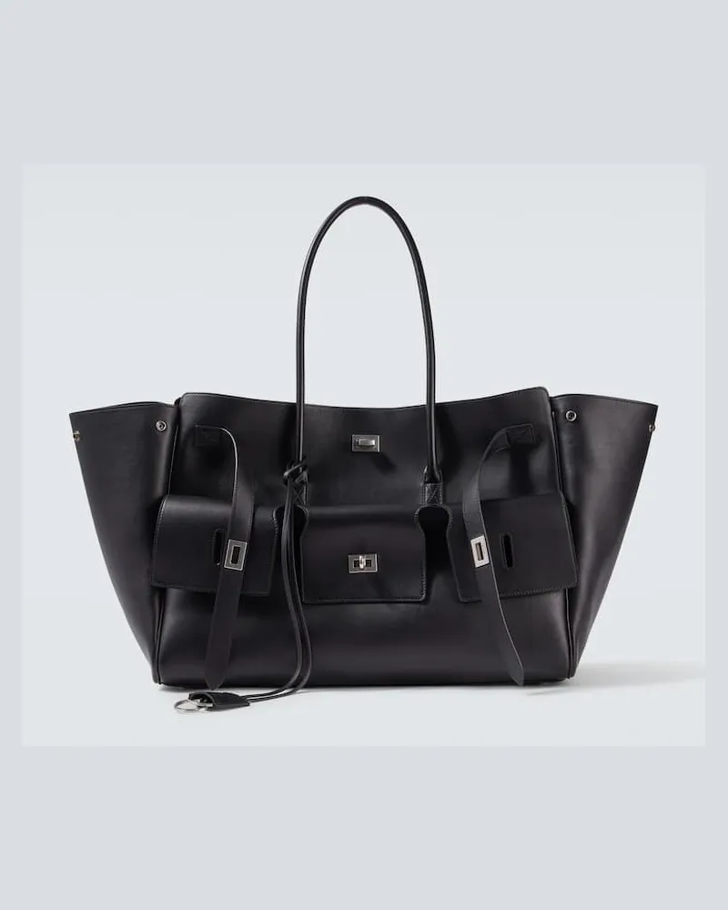 Balenciaga Tote Bag Bel Air Carry All Large aus Leder Schwarz
