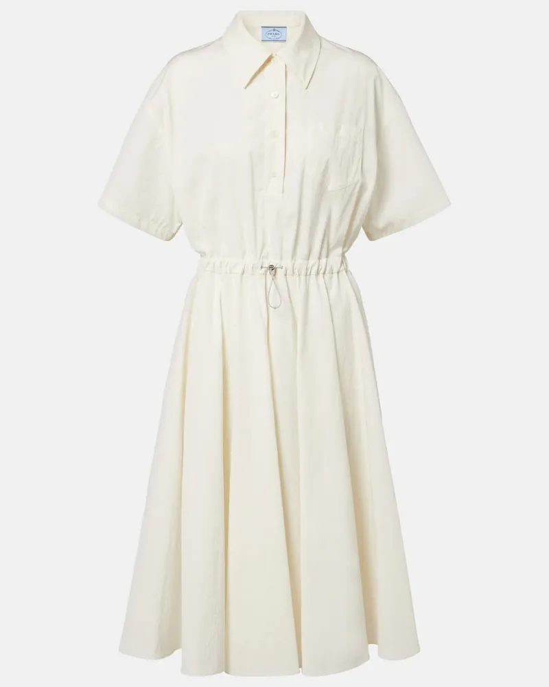 Prada Polokleid aus einem Baumwollgemisch Weiß