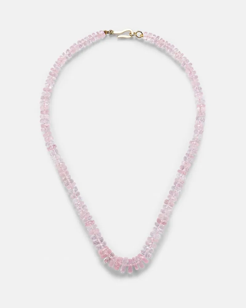 Ileana Makri Halskette aus Morganit mit 18kt Gelbgold Pink