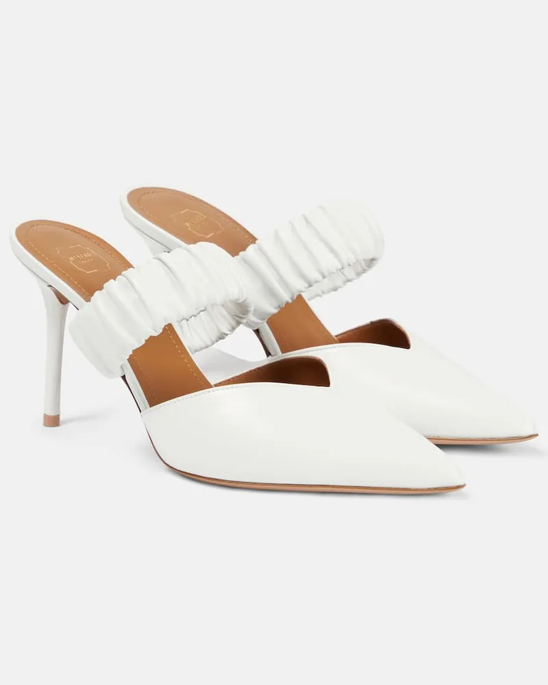 Malone Souliers Mules Maureen 100 aus Leder Weiß
