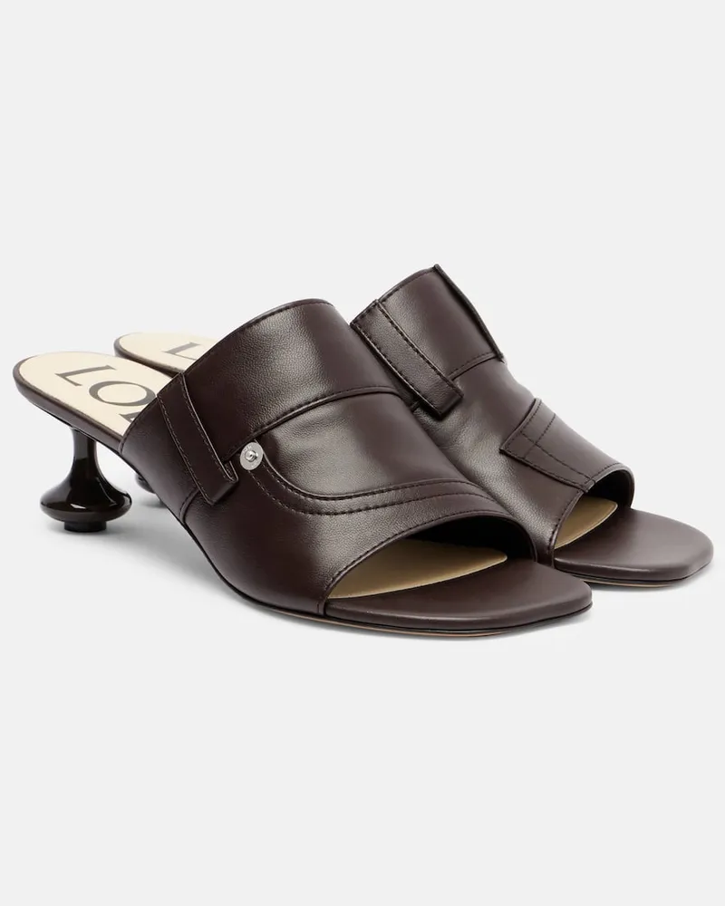 Loewe Pantoletten Toy Panta 45 aus Leder Braun