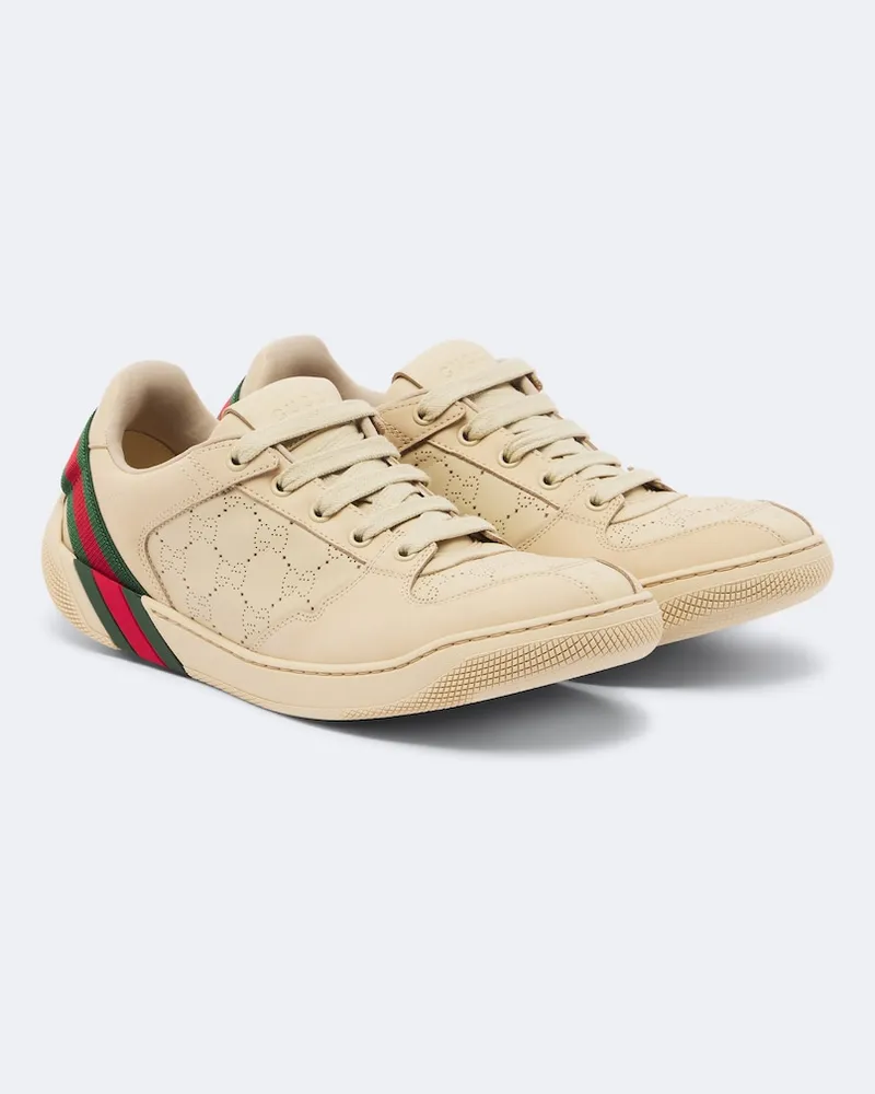 Gucci Sneakers Screener aus Leder Beige