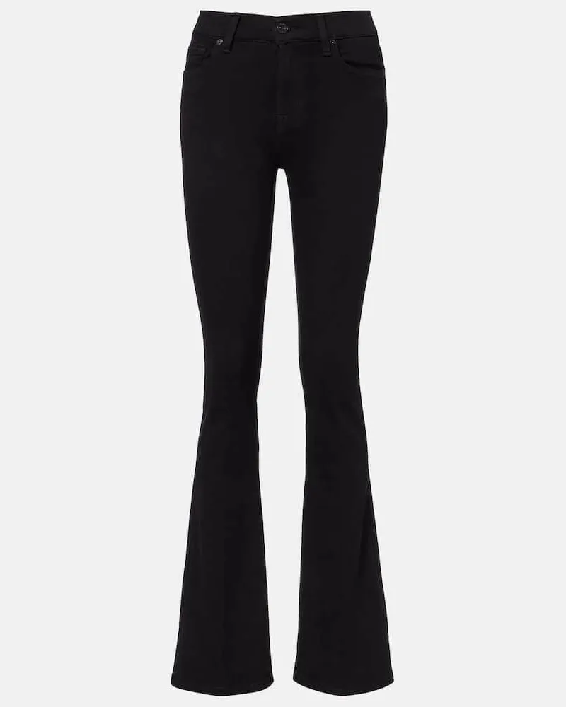 7 for all mankind Mid-Rise Bootcut Jeans Schwarz