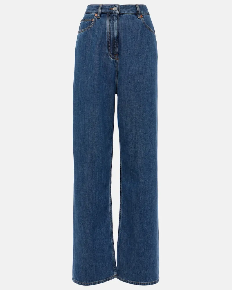 Valentino Garavani High-Rise Wide-Leg Jeans Blau