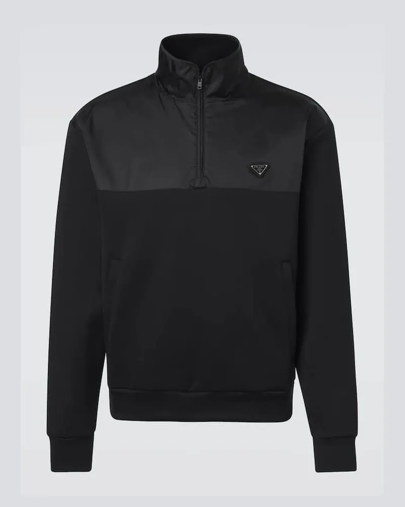 Prada Sweatshirt aus Fleece Schwarz