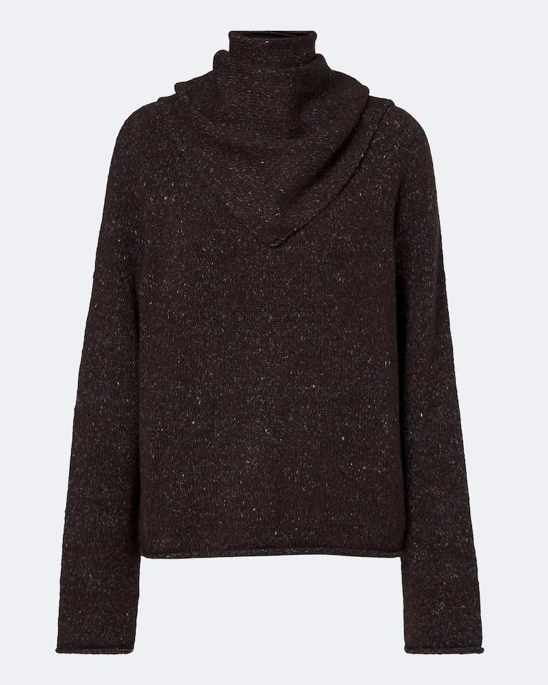 Velvet Pullover Kana aus einem Wollgemisch Braun