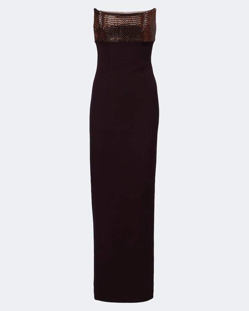 Roland Mouret Verzierte Robe Bustier Burgunderrot