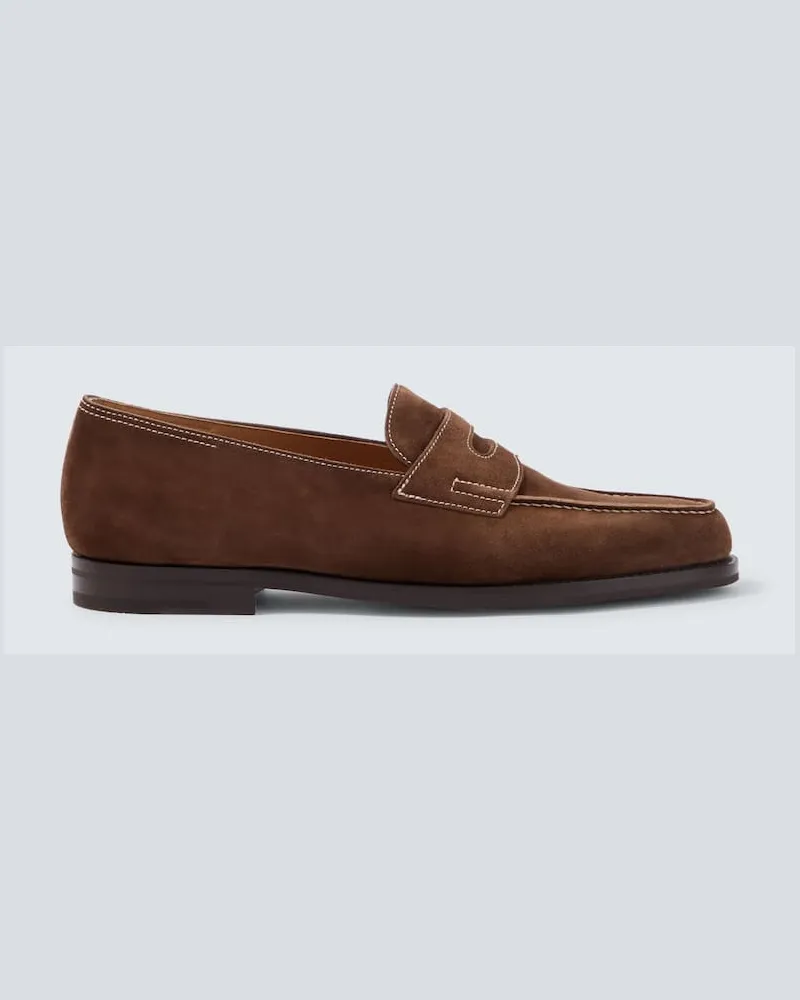 John Lobb Loafers Lopez aus Veloursleder Braun