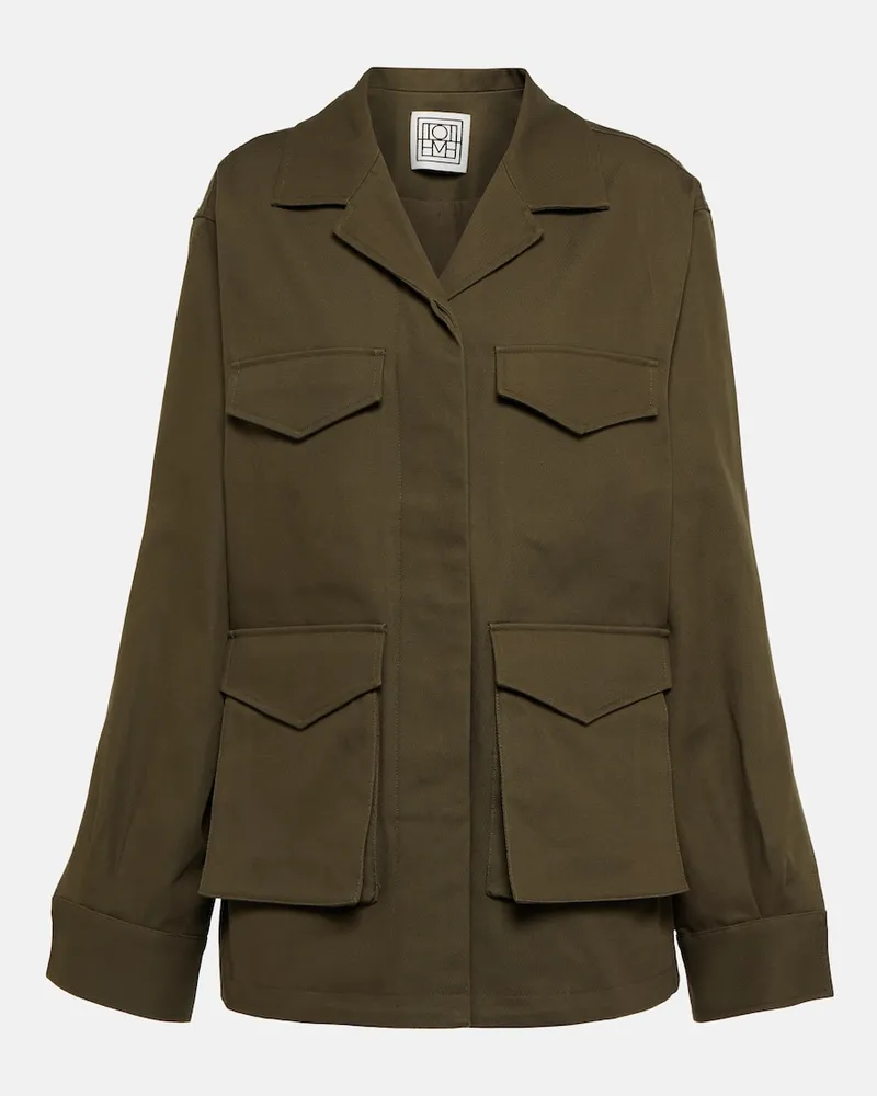 Totême Jacke aus Baumwolle Grã¼n
