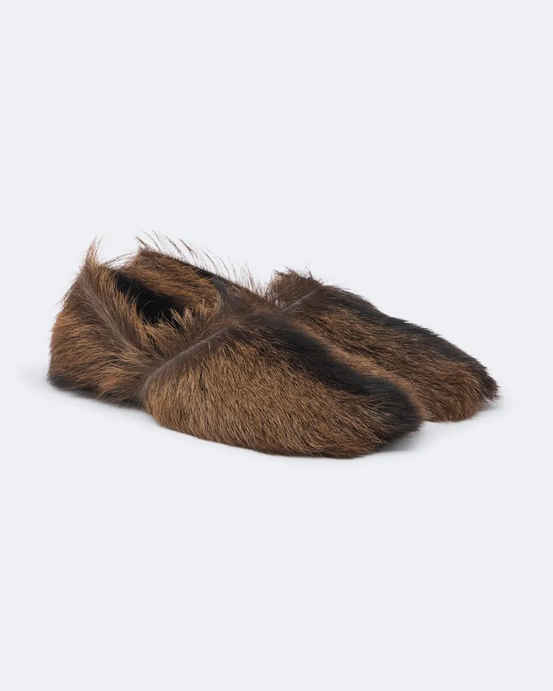 Christophe Lemaire Slip-Ons aus Shearling Braun