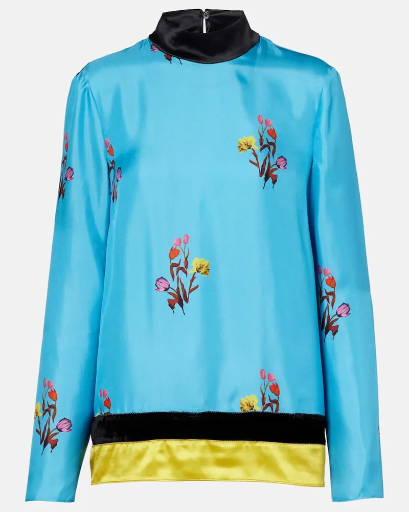 Marni Top aus Seide Blau