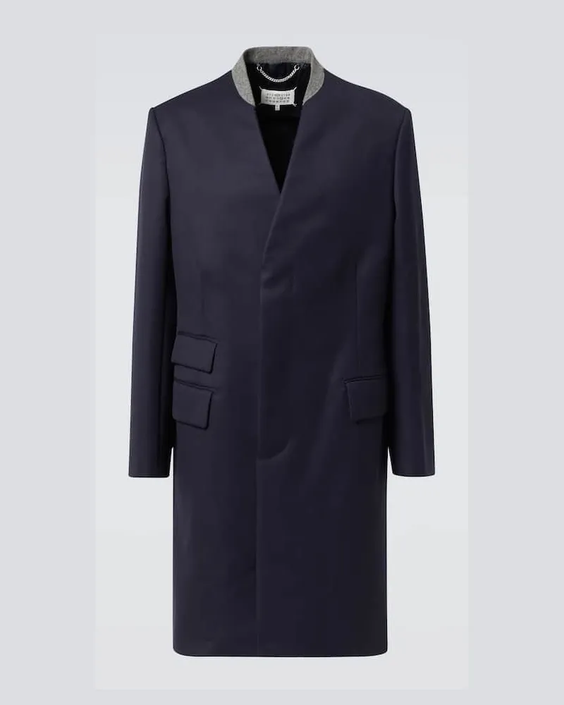 Maison Margiela Mantel aus Wolle Blau