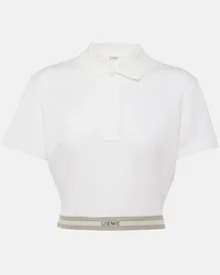 Loewe Cropped-Polohemd aus Baumwolle Weiss