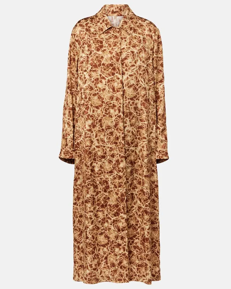 Dries van Noten Bedruckter Mantel Braun