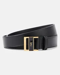 Saint Laurent Guertel New Line aus Leder Schwarz