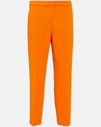 Dries van Noten Schmale Hose aus Crepe Orange