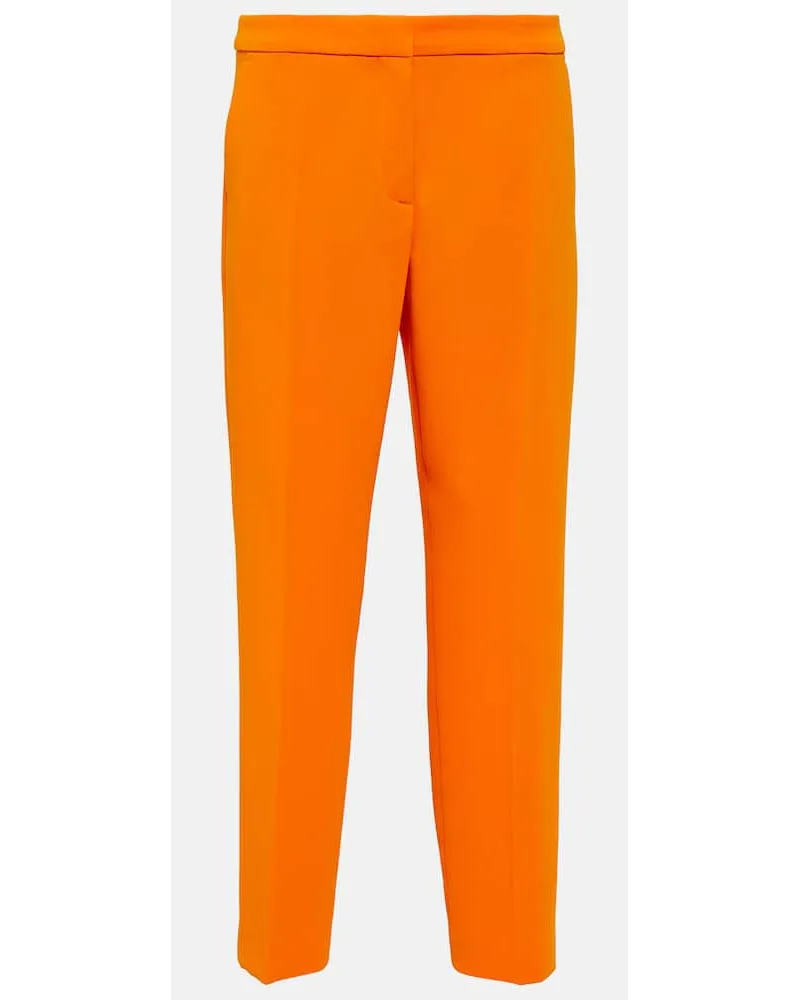 Dries van Noten Schmale Hose aus Crepe Orange