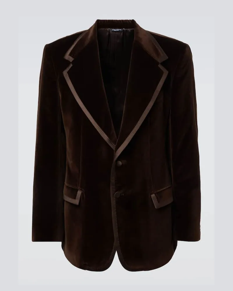Dolce & Gabbana Blazer aus Samt Braun
