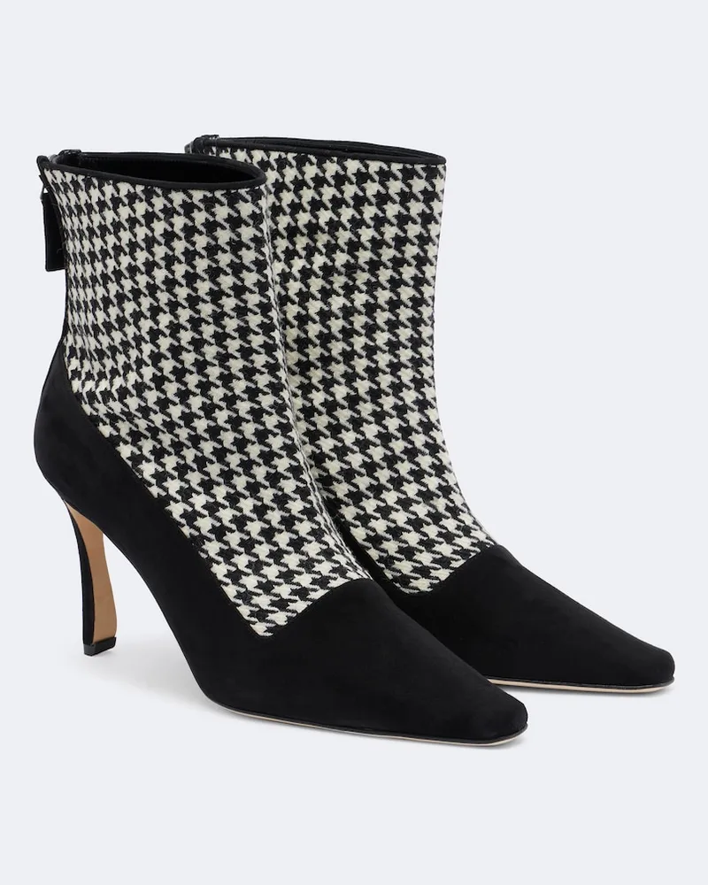 Manolo Blahnik Ankle Boots Gosta mit Veloursleder Schwarz