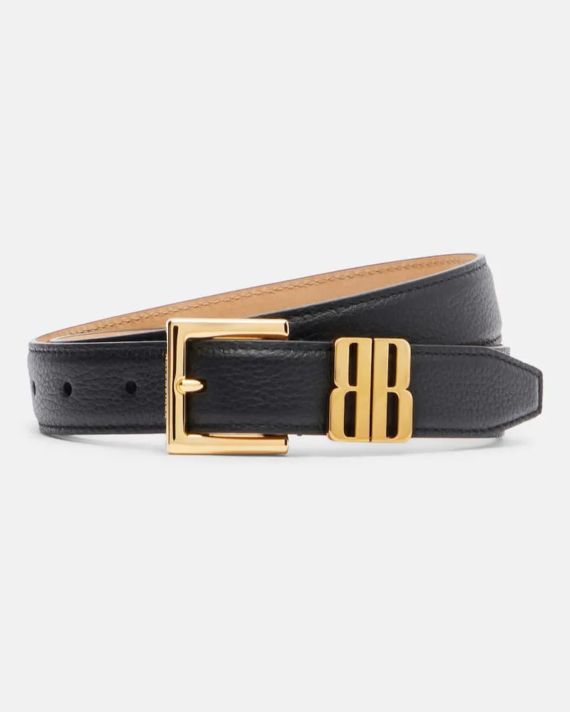 Balenciaga Gürtel BB aus Leder Schwarz