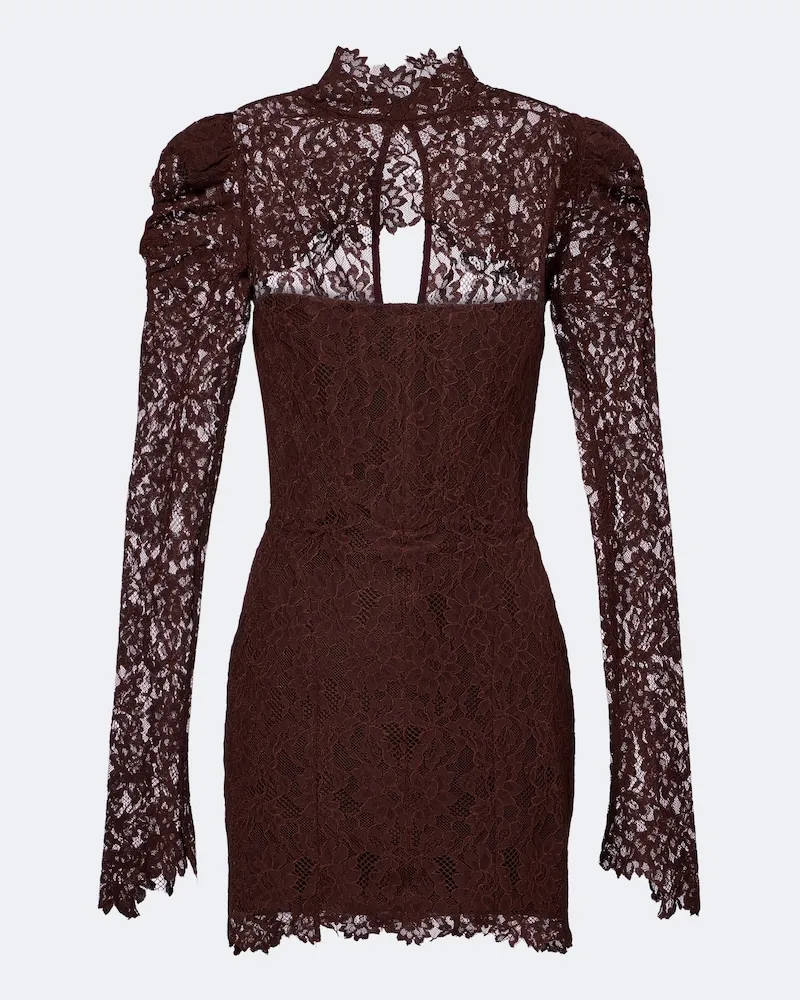 De La Vali Bustier-Kleid Viresco aus Spitze Burgunderrot