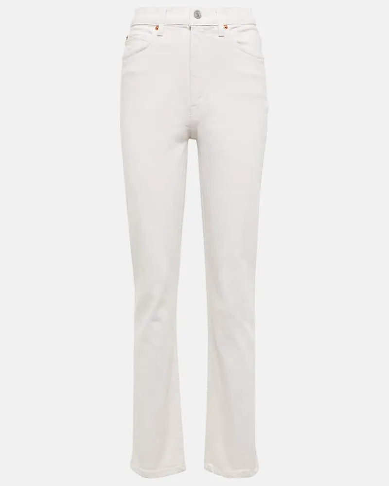 RE/DONE High-Rise Straight Jeans 70s Weiß