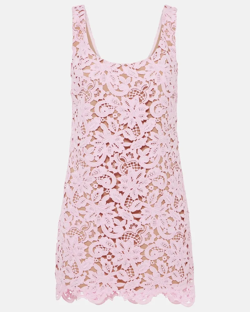 Self-Portrait Minikleid aus Spitze Rosa