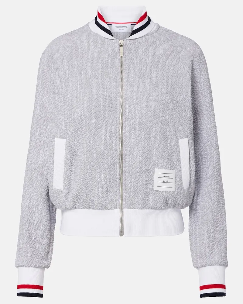 Thom Browne Bomberjacke aus einem Baumwollgemisch Grau
