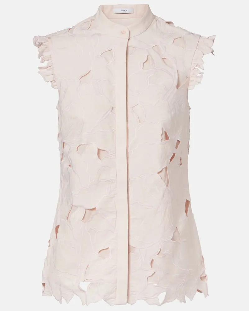 Erdem Besticktes Top aus Jersey Rosa