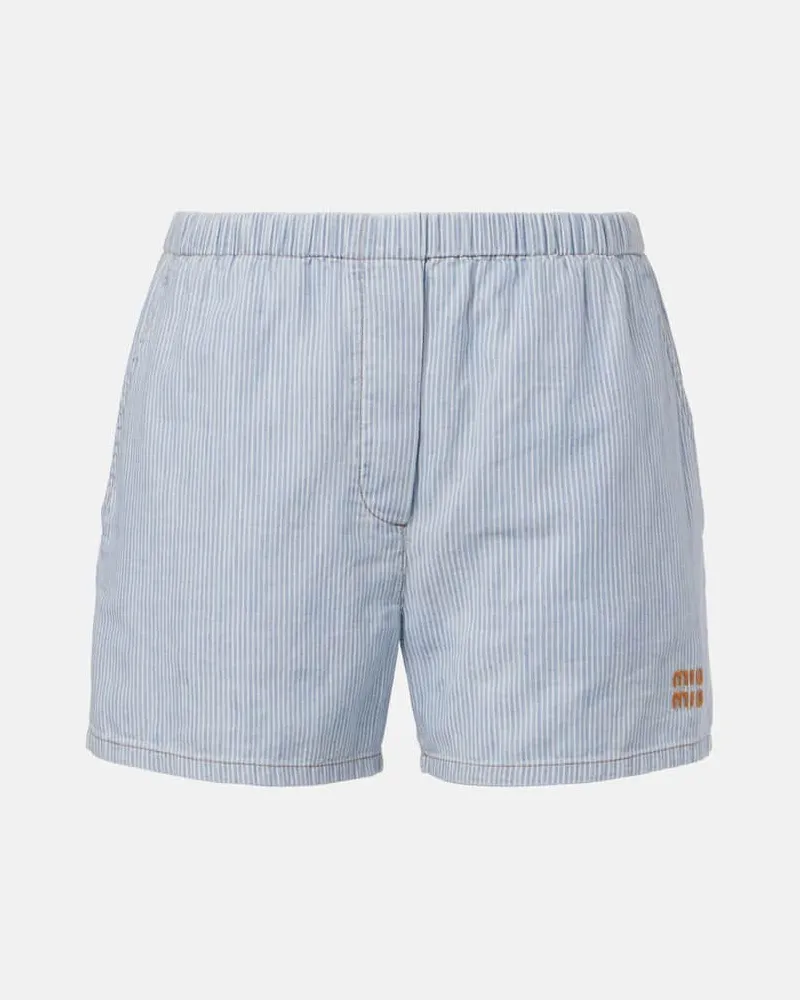 Miu Miu Shorts aus Baumwolle Blau