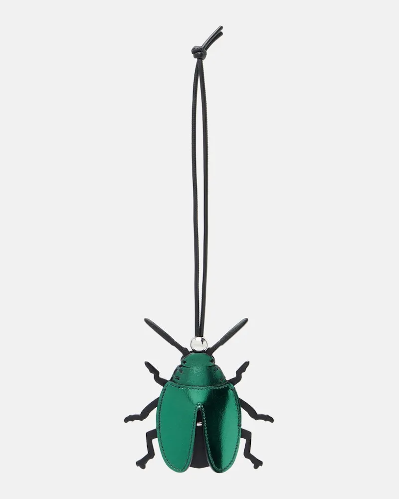 J.W.Anderson Taschenanhänger Beetle aus Metallic-Leder Schwarz